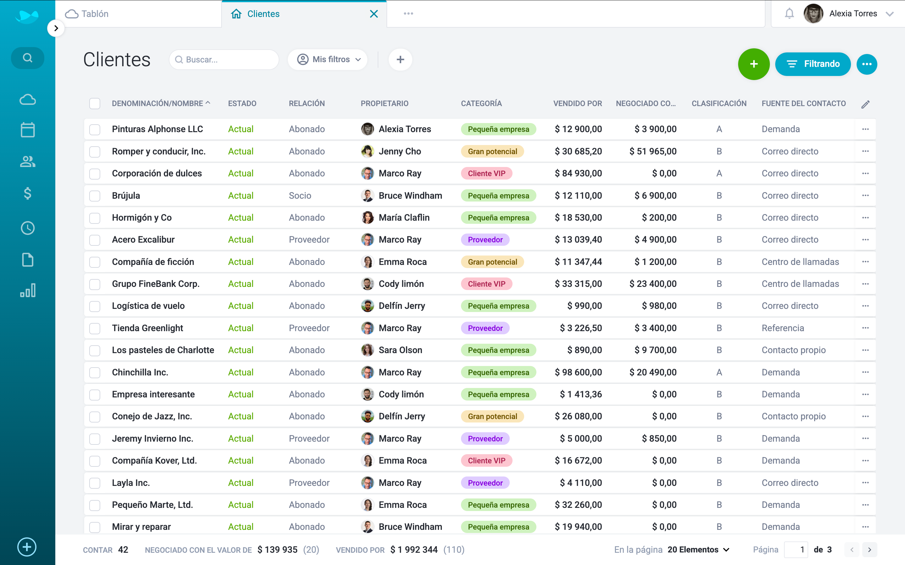 Base de datos de contactos repleta de funciones inteligentes